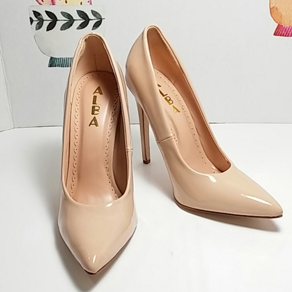 SALE!   Alba Nude Pointy Toe Stiletto Heel 6.5"